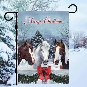 Merry Christmas horse yard flag